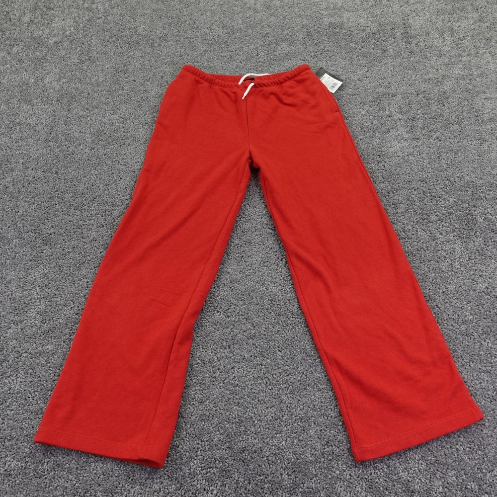 Art Class Sweatpants Girls Large Red Wide Leg Fleece Drawstring Pockets 10/12